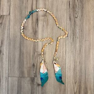 Goldtone Chain Strap with Intertwined Floral Print Scarf